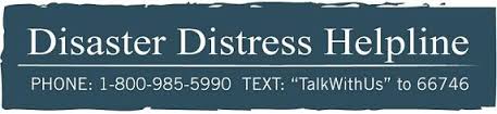 Disaster Distress Helpline logo and contact information
