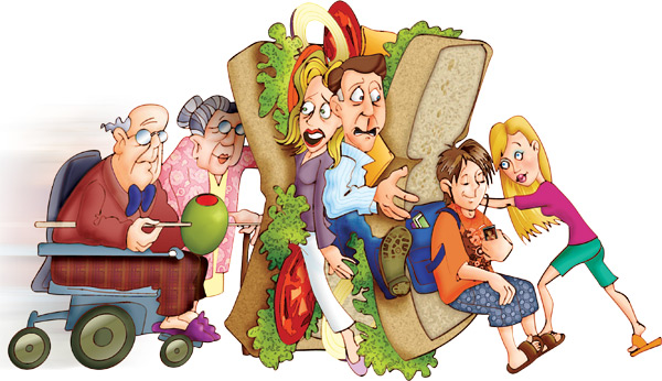 Sandwich Generation Between Parents And Children