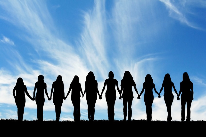 Silhouette Of People Supporting Each Other